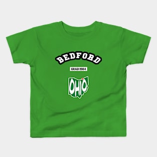 🐱‍👤 Bedford Ohio Strong, Ohio Map, Graduated 1984, City Pride Kids T-Shirt